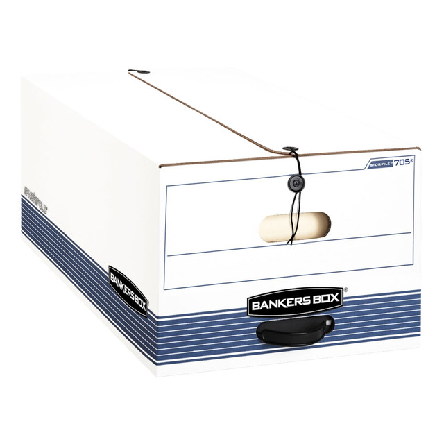 FELLOWES INC. 0070505 Bankers Box Stor/File Standard-Duty Storage Boxes With Locking Lift-Off Lids And Built-In Handles, Legal Size, 24in x 15in x 10in, 60% Recycled White/Blue, Case Of 3 FELLOWES INC. 0070505 Bankers Box Stor/File Standard-Duty Storage Boxes With Locking Lift-Off Lids And Built-In Handles, Legal Size, 24in x 15in x 10in, 60% Recycled White/Blue, Case Of 3
