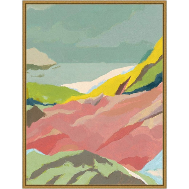 UNIEK INC. Amanti Art A42705339717  Candy Coast II Mountains by Jacob Green Framed Canvas Wall Art Print, 24inH x 18inW, Gold