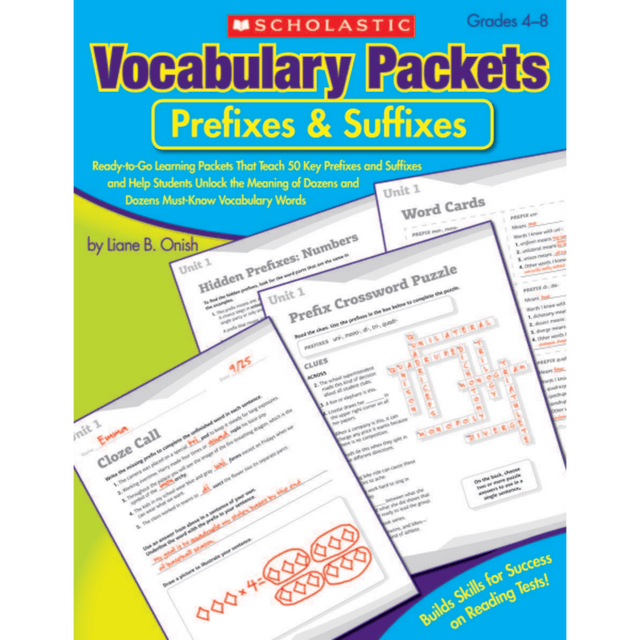 SCHOLASTIC INC 9780545198646 Scholastic Vocabulary Packet: Prefixes And Suffixes