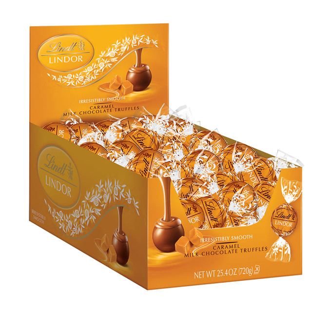 LINDT & SPRUNGLI (SCHWEIZ) AG Lindt 3542  Lindor Truffles, Caramel Milk Chocolate, Box Of 60