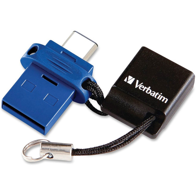 VERBATIM AMERICAS LLC Verbatim 99153  16GB Store "n Go Dual USB 3.2 Gen 1 Flash Drive for USB-C Devices - Blue - 16GB - Blue