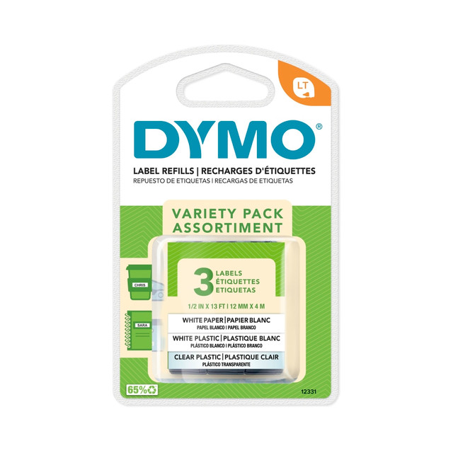 NEWELL BRANDS INC. 12331 DYMO LT 12331 Variety Tapes, 0.5in x 13ft, Pack Of 3