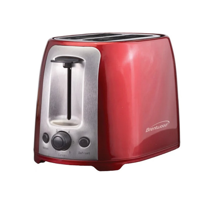 BRENTWOOD APPLIANCES, INC. 99591232M Brentwood 2-Slice Extra-Wide-Slot Cool-Touch Toaster, Red/Stainless Steel BRENTWOOD APPLIANCES, INC. 99591232M Brentwood 2-Slice Extra-Wide-Slot Cool-Touch Toaster, Red/Stainless Steel