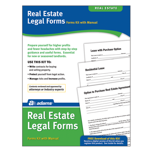 TOPS BUSINESS FORMS PK418 Adams Real Estate Legal Forms Kit, 8 1/2in x 11in TOPS BUSINESS FORMS PK418 Adams Real Estate Legal Forms Kit, 8 1/2in x 11in