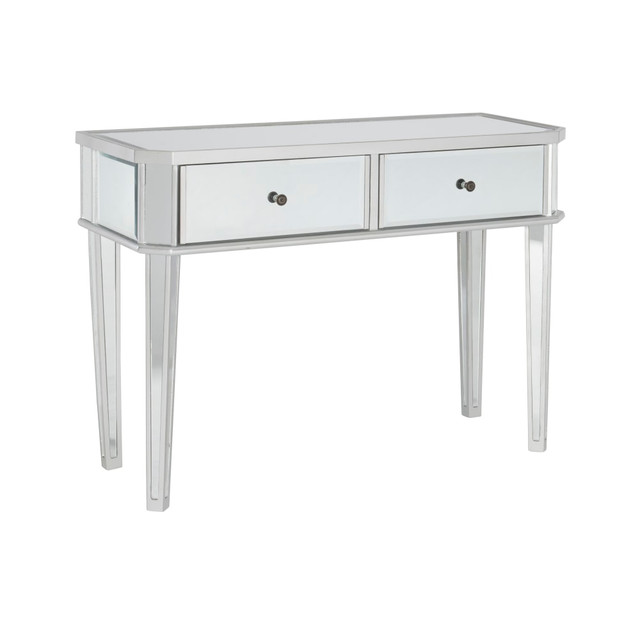 L. POWELL ACQUISITION CORP. ODP2337 Powell Kiara Mirrored Console Table, 29-3/4inH x 40inW x 16inD, Silver