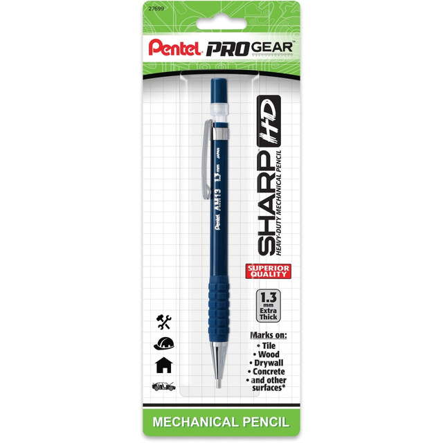 PENTEL OF AMERICA, LTD. AM13PGLBP Pentel PROGear 1.3 mm Mechanical Pencil, 1.3 mm, Blue Barrel