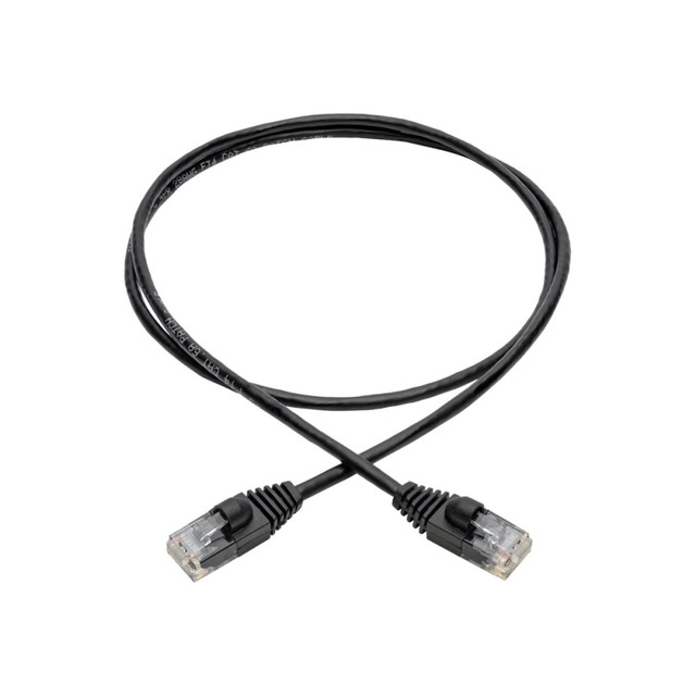 TRIPP LITE N261-S03-BK  Cat6a 10G Snagless Molded Slim UTP Ethernet Cable (RJ45 M/M) Black 3 ft. (0.91 m)