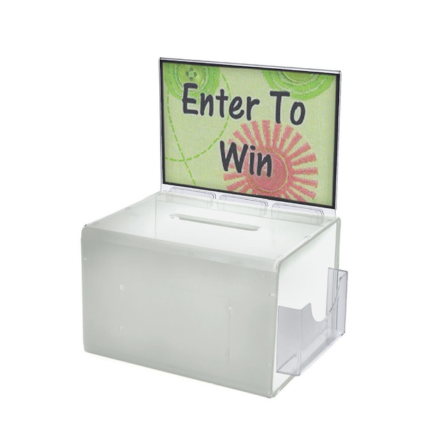 AZAR DISPLAYS 206390  Plastic Suggestion Box, With Lock, Extra-Large, 8 1/4inH x 11inW x 8 1/4inD, White