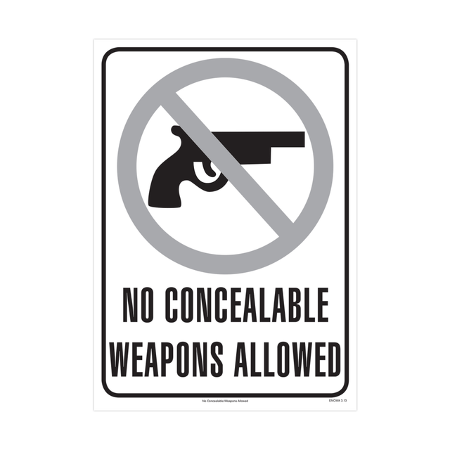 TAX FORMS PRINTING, INC. ENCWA ComplyRight Federal Specialty Posters, No Concealable Weapons Allowed, English, 8 1/2in x 12in TAX FORMS PRINTING, INC. ENCWA ComplyRight Federal Specialty Posters, No Concealable Weapons Allowed, English, 8 1/2in x 12in