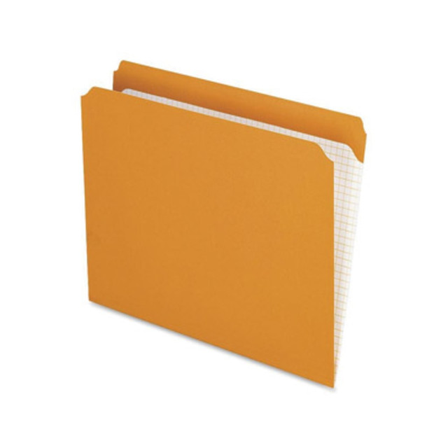 TOPS BRANDS PFXR152ORA Pendaflex Straight Tab Cut Letter Recycled Top Tab File Folder - 8 1/2in x 11in - 3/4in Expansion - Orange - 10% Recycled - 100 / Box