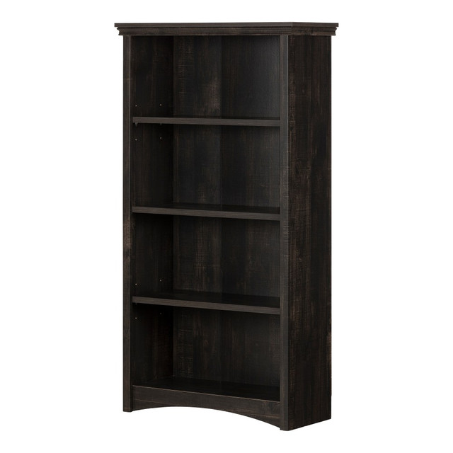 SOUTH SHORE IND LTD 12543 South Shore Gascony 57-3/4inH 4-Shelf Bookcase, Rubbed Black