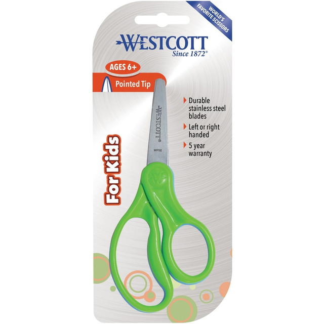 FIRST AID ONLY, INC. 16657 Westcott 5in Pointed Kid Scissors - 5in Overall Length - Stainless Steel - Pointed Tip - Assorted - 30 / Pack