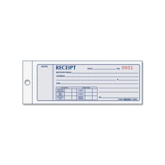 REDIFORM, INC. Rediform 8L802  Monthly Carbonless Receipt Manifold Book - 150 Sheet(s) - 3 PartCarbonless Copy - 7in x 2 3/4in Sheet Size - Assorted Sheet(s) - Blue Print Color - 1 Each