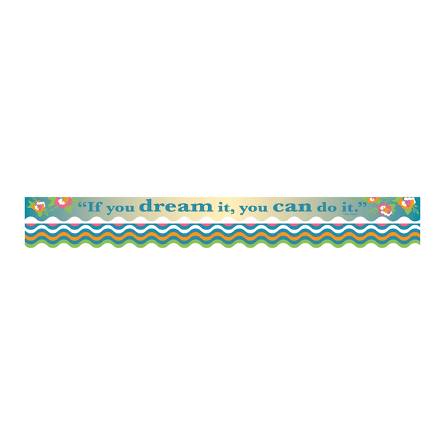 Make the classroom more fun with cool, creative 2-sided border strips. The colorful theme sets the tone for your classroom.  Frame your bulletin boards to help draw attention to upcoming events, due dates and assignments. Can also be used around a door frame, cubicle or childs bedroom.  Double-sided with fun designs on each side.  Includes twelve 3in x 35in strips for a total of 35ft of borders.  A great classroom decorating choice for most ages. Appropriate for students groups from pre-K to college.
