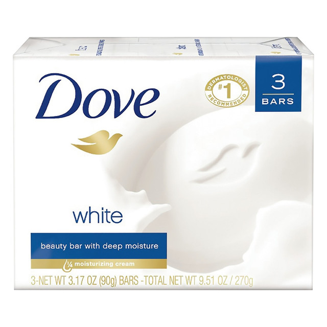 UNILEVER BESTFOODS NORTH AMERICA DOVE 04090PK  White Beauty Solid Hand Soap, Light Scent, Carton Of 3 Bars