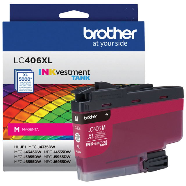 BROTHER INTL CORP LC406XLMS Brother LC406XL INKvestment Magenta High-Yield Ink Tank, LC406XLM