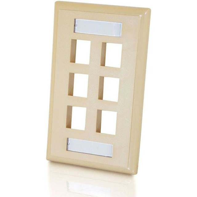 LASTAR INC. C2G 03714  6-Port Single Gang Multimedia Keystone Wall Plate - Ivory - 6 x Socket(s) - Ivory