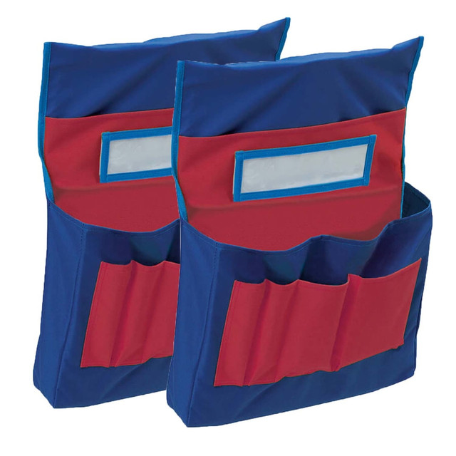 EDUCATORS RESOURCE PAC20060-2 Pacon Chair Storage Canvas Pocket Charts, 18-1/2inH x 14-1/2inW x 2-1/2inD, Blue/Red, Pack Of 2 Charts EDUCATORS RESOURCE PAC20060-2 Pacon Chair Storage Canvas Pocket Charts, 18-1/2inH x 14-1/2inW x 2-1/2inD, Blue/Red, Pack Of 2 Charts