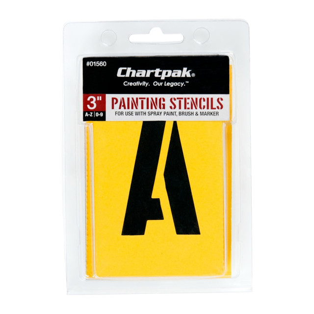 CHARTPAK, INC. Chartpak Pickett 1560  Painting Stencils, Numbers/Letters, 3in