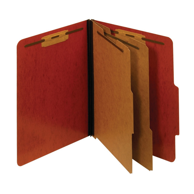 GLOBE WEIS 1257BR Pendaflex Pressboard Moisture-Resistant Classification Folders, 2 1/2in Expansion, Letter Size, Red, Box Of 10 Folders