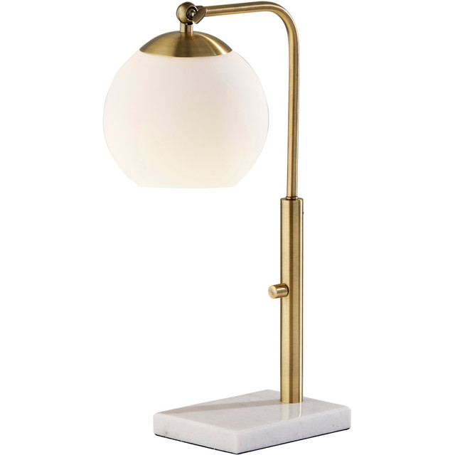 ADESSO INC 4314-21 Adesso Remi Desk Lamp, 19inH, White Shade/White Marble Base