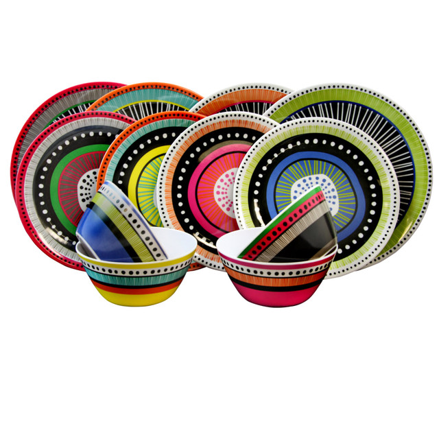 GIBSON OVERSEAS INC. 99599958M Gibson Almira 12-Piece Dinnerware Set, Multicolor