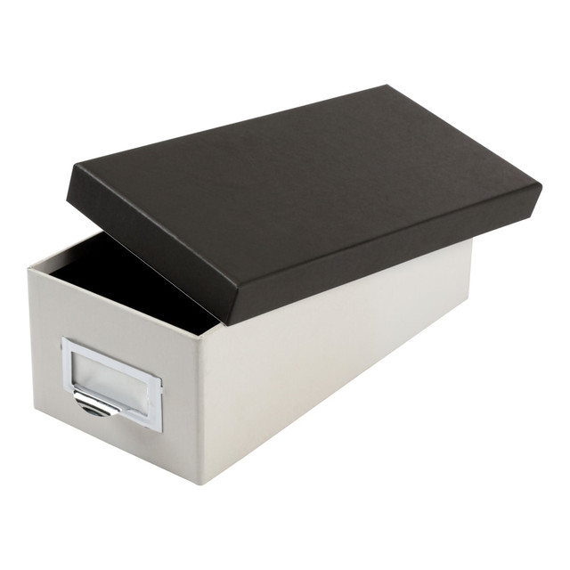 TOPS BRANDS Oxford 406350  Index Card Storage Box, 3in x 5in, Marble White/Black