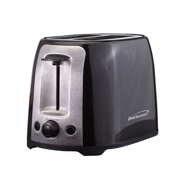 TODDYs PASTRY SHOP Brentwood 99591231M  2-Slice Extra-Wide-Slot Cool-Touch Toaster, Black/Stainless Steel