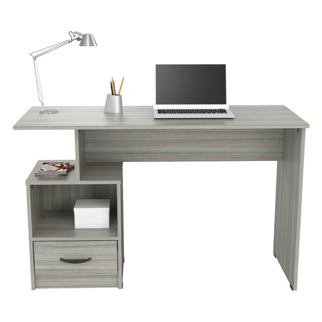 INVAL AMERICA, INC. ES-14703 Inval Multi-Level 48inW Writing Desk, Smoke Oak INVAL AMERICA, INC. ES-14703 Inval Multi-Level 48inW Writing Desk, Smoke Oak