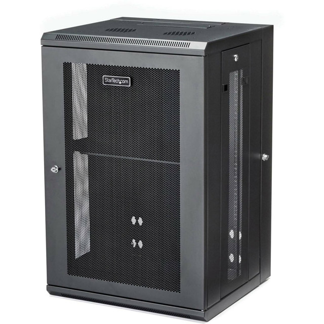 STARTECH.COM RK1820WALHM  Wallmount Server Rack Cabinet - Hinged Enclosure - Wallmount Network Cabinet - 20 in. Deep - 18U - Use this wall mount network cabinet to mount your server or networking equipment to the wall with a hinged enclosure for easy