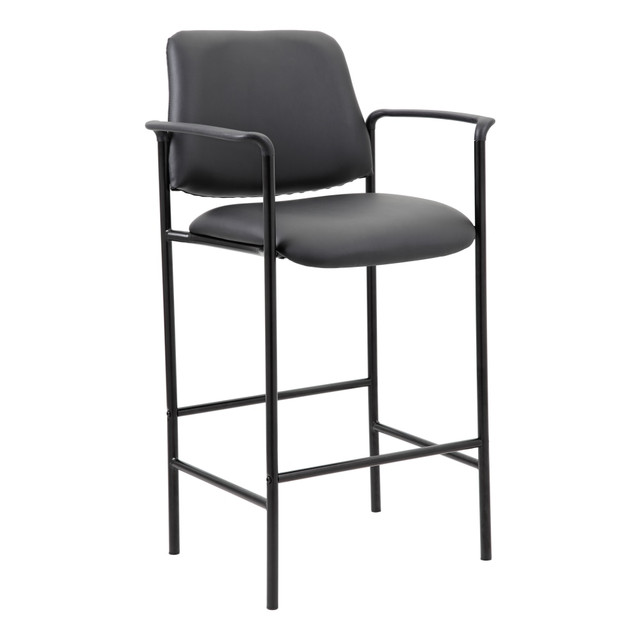 NORSTAR OFFICE PRODUCTS INC. B169503-CS Boss Office Products Square Back Stool with Antimicrobial Vinyl, Black