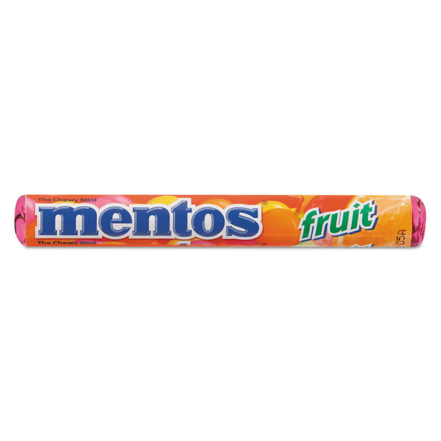 PERFETTI VAN MELLE Mentos® 4181 Chewy Mints, 1.32 oz, Mixed Fruit, 15 Rolls/Box