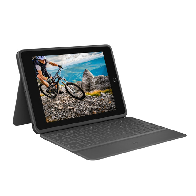 LOGITECH 920-009312  Rugged Folio for iPad 7th/8th/9th Generation, Protective Keyboard Case with Smart Connector and Durable Spill-Proof Keyboard - Graphite