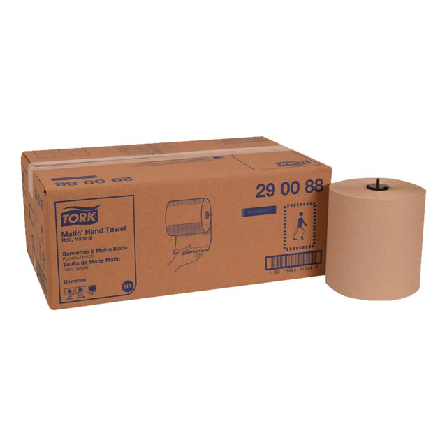 SCA TISSUE N.A. 290088 Tork Matic 1-Ply Hardwound Paper Towels, Natural, 884 Sheets Per Roll, Pack Of 6 Rolls
