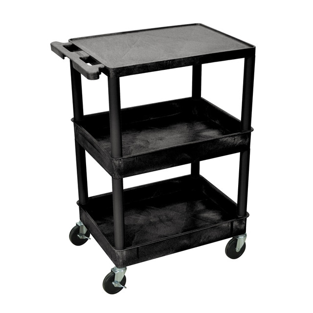 H. WILSON/ LUXOR FURNITURE STC211-B H. Wilson Plastic Tub Cart, 36 1/16inH x 24inW x 18inD, Black