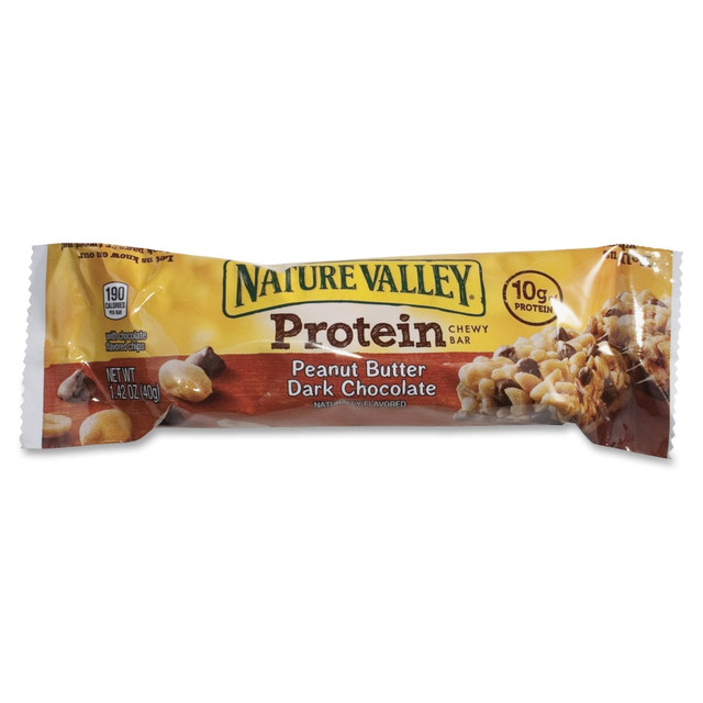 GENDERAL MILLS SN31849 Nature Valley Peanut Butter & Dark Chocolate Protein Bars, 1.42 Oz, Box Of 16 GENDERAL MILLS SN31849 Nature Valley Peanut Butter & Dark Chocolate Protein Bars, 1.42 Oz, Box Of 16
