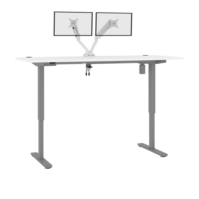 BESTAR INC. Bestar 175880-000017  Upstand Electric 72inW Standing Desk With Dual Monitor Arm, White