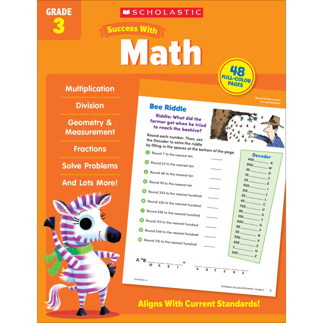 SCHOLASTIC TEACHER RESOURCES 9781338798517 Scholastic Success With Math Workbook, Grade 3