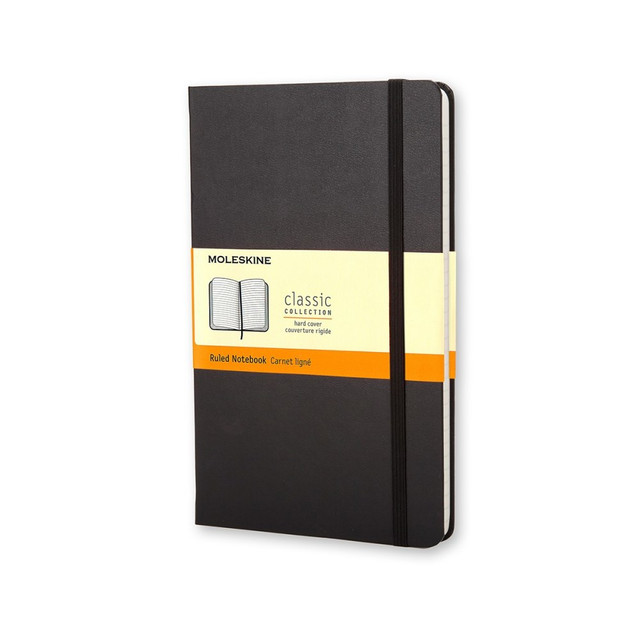 HACHETTE BOOK GROUP 701009 Moleskine Classic Hard Cover Notebook, 3-1/2in x 5-1/2in, Ruled, 192 Pages, Black
