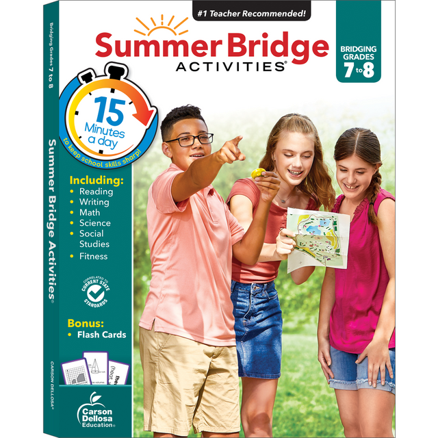 CARSON-DELLOSA PUBLISHING LLC Carson-Dellosa CD-704703  Summer Bridge Activities Workbook, 3rd Edition, Grades 7-8