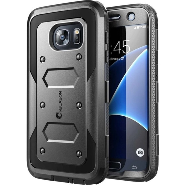 CONTEMPORARY IMPORTS, INC. S7-ARMOR-BLACK i-Blason Galaxy S7 Armorbox Dual Layer Full Body Protective Case - For Smartphone - Black - Damage Resistant, Shock Absorbing, Drop Resistant, Scratch Resistant - Thermoplastic Polyurethane (TPU), Polycarbona