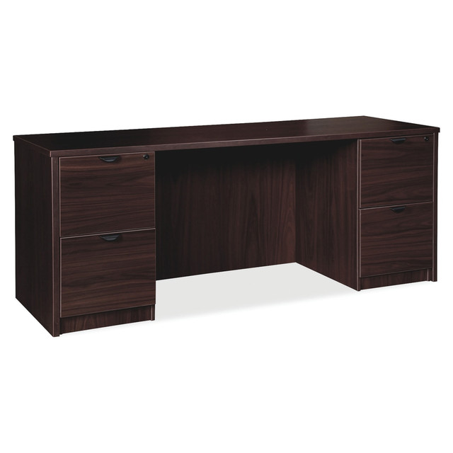 SP RICHARDS LLRPC2466ES Lorell Prominence 2.0 66inW Double-Pedestal Credenza Computer Desk, Espresso