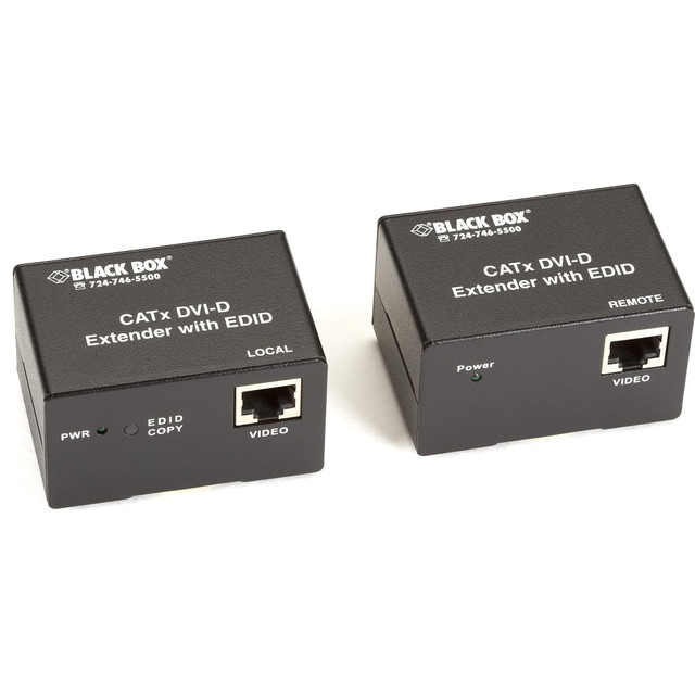 BLACK BOX CORPORATION Black Box ACS2001A-R3  CATx DVI-D with DDC SL Extender Kit - 1 Input Device - 1 Output Device - 164.04 ft Range - 2 x Network (RJ-45) - 1 x DVI In - 1 x DVI Out - WUXGA - 1920 x 1200 - Twisted Pair - Category 6