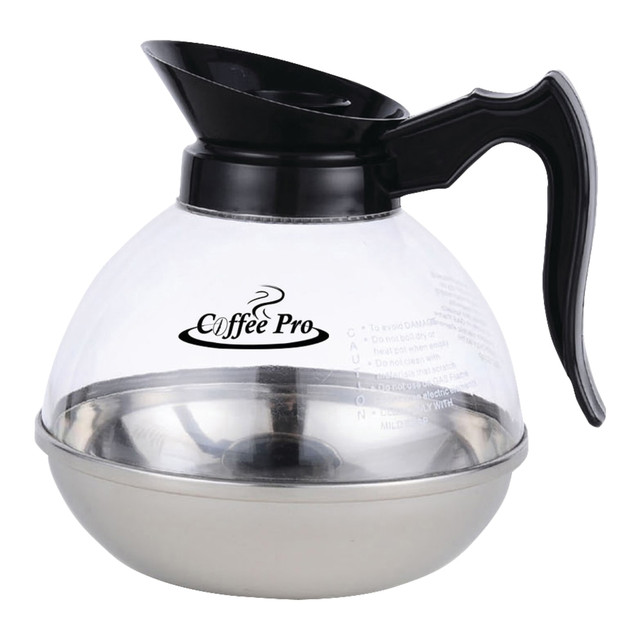 ORIGINAL GOURMET FOOD CO. CPU12 Coffee Pro 12-Cup Unbreakable Coffee Decanter, Black/Clear/Silver