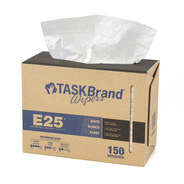 THE TRANZONIC COMPANIES N-E025IDW Hospeco TaskBrand E25 Scrim Reinforced Wipers, 16-13/16inH x 14-1/2inD, 150 Sheets Per Pack, Case Of 6 Packs