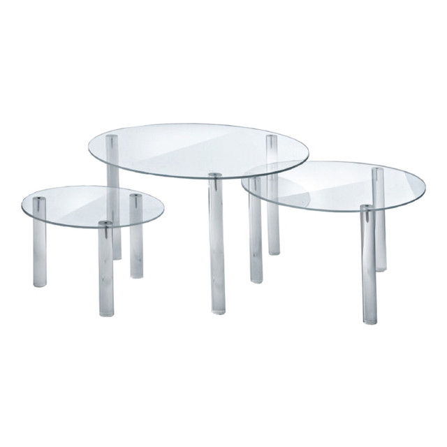 AZAR DISPLAYS 515305 3-Piece Round Riser Display Set, 6inH, 8inH, 10inH, Clear AZAR DISPLAYS 515305 3-Piece Round Riser Display Set, 6inH, 8inH, 10inH, Clear