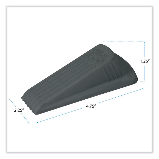 MASTER CASTER COMPANY 00972 Big Foot Doorstop, No Slip Rubber Wedge, 2.25w x 4.75d x 1.25h, Gray, 2/Pack