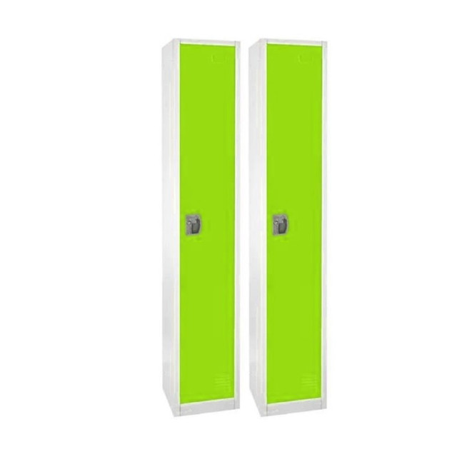 ADIR CORP. ADI629-201-GRN-2PK Alpine 1-Tier Steel Lockers, 72inH x 12inW x 12inD, Green, Set Of 2 Lockers