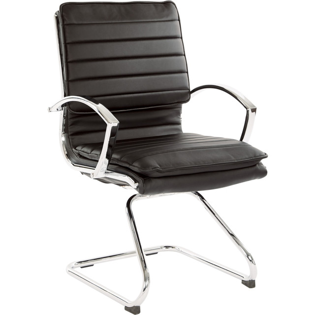OFFICE STAR PRODUCTS SPX23595C-U6 Office Star SPX23595C Faux Leather Mid-Back Guest Chair, Black