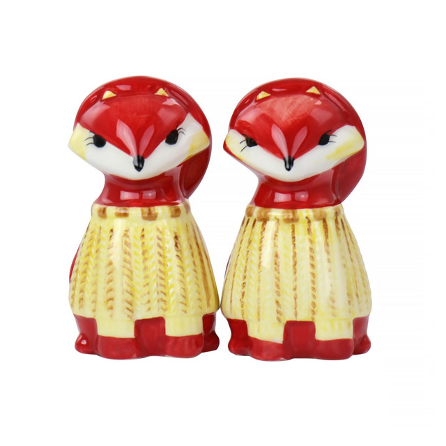 GIBSON OVERSEAS INC. 995115156M Gibson Home Woodland Fox Salt And Pepper Set, Red GIBSON OVERSEAS INC. 995115156M Gibson Home Woodland Fox Salt And Pepper Set, Red